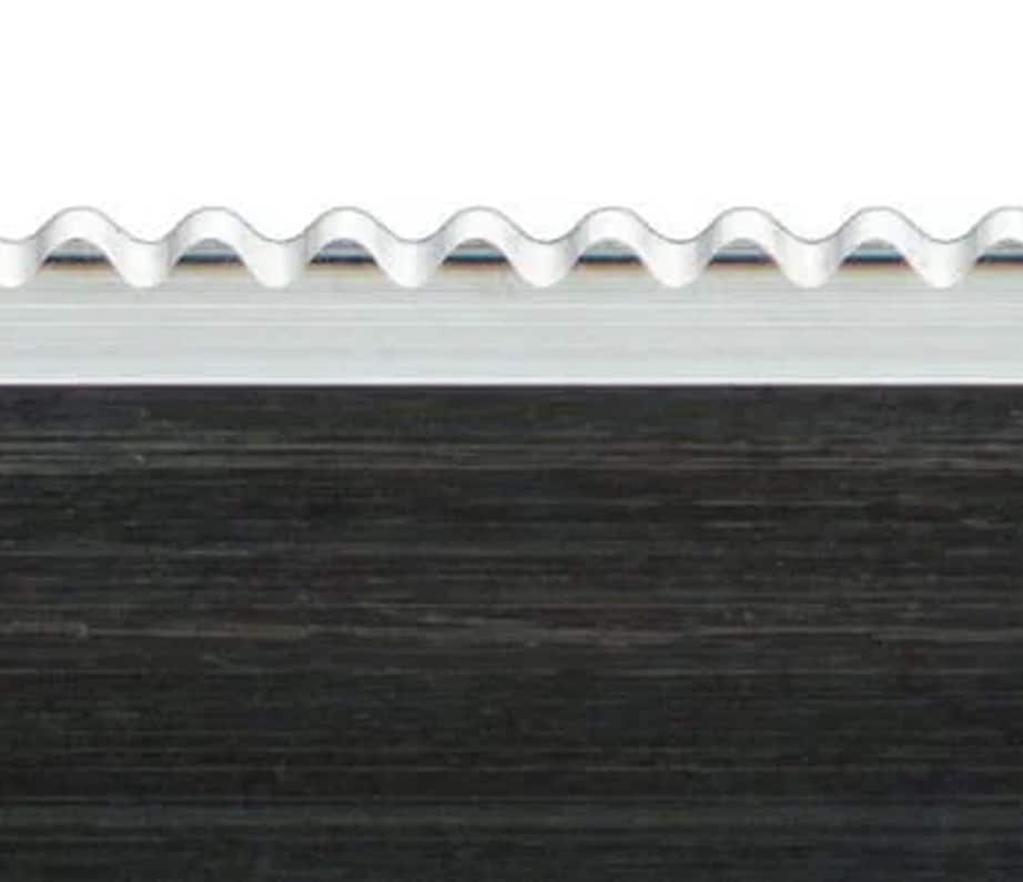 Serrated knife blade close-up