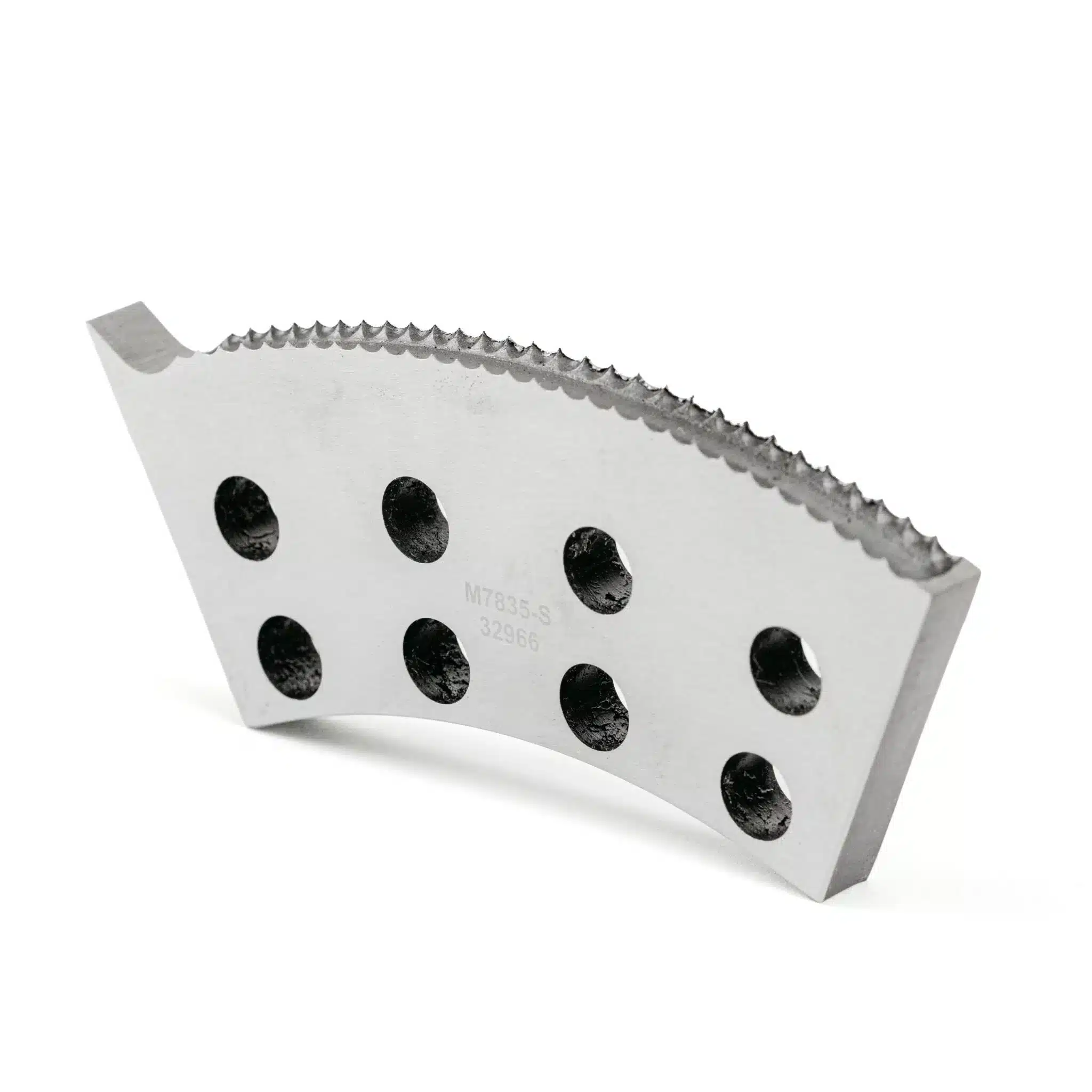 Curved metal tool with holes