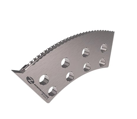 Curved metal tool with holes