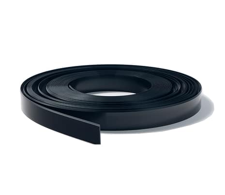 Black rolled tape on white background