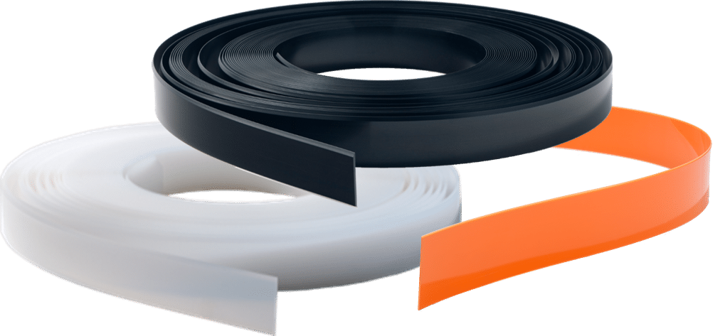 Three rolls of synthetic blade material