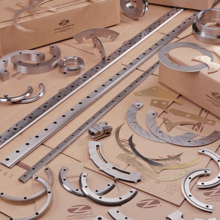 Metal components arranged on cardboard