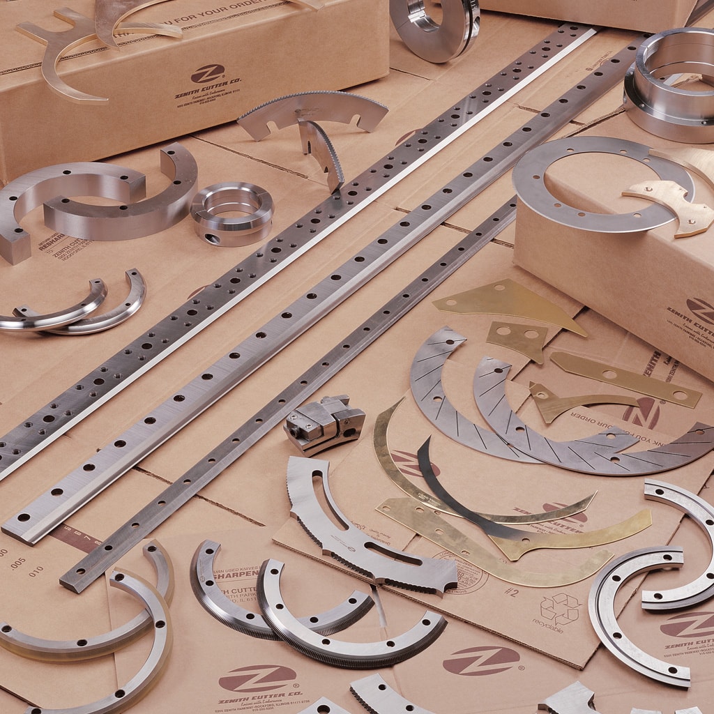 Metal components arranged on cardboard